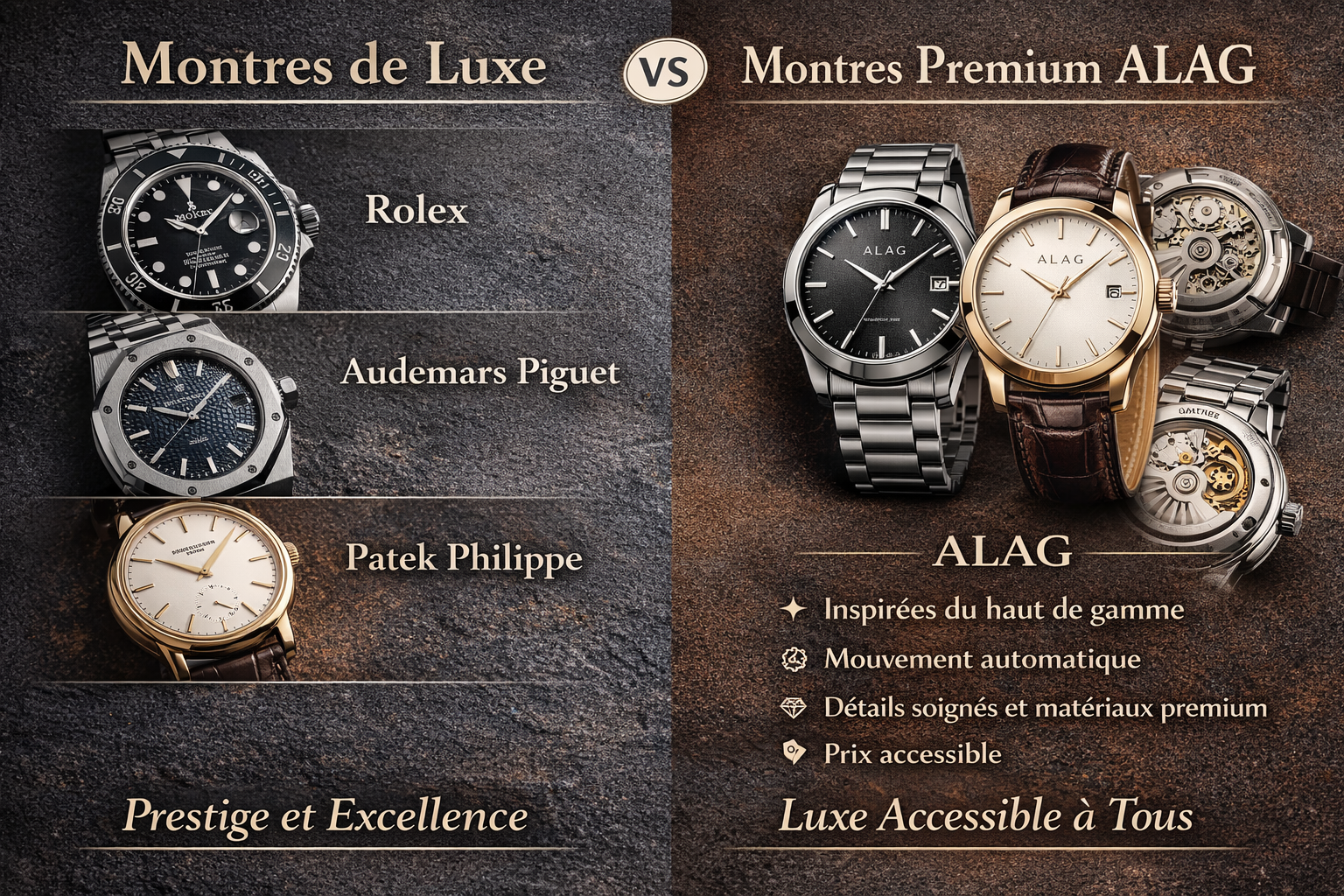 Montres de luxe vs montres ALAG : l’élégance accessible à tous