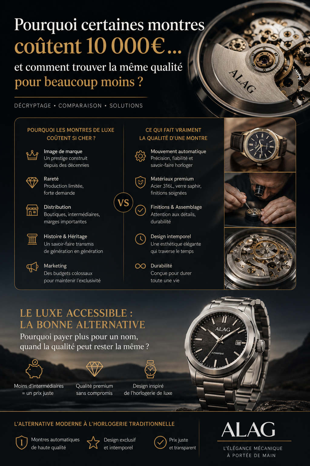 Pourquoi certaines montres coûtent 10 000€… et comment trouver la même qualité pour beaucoup moins ?